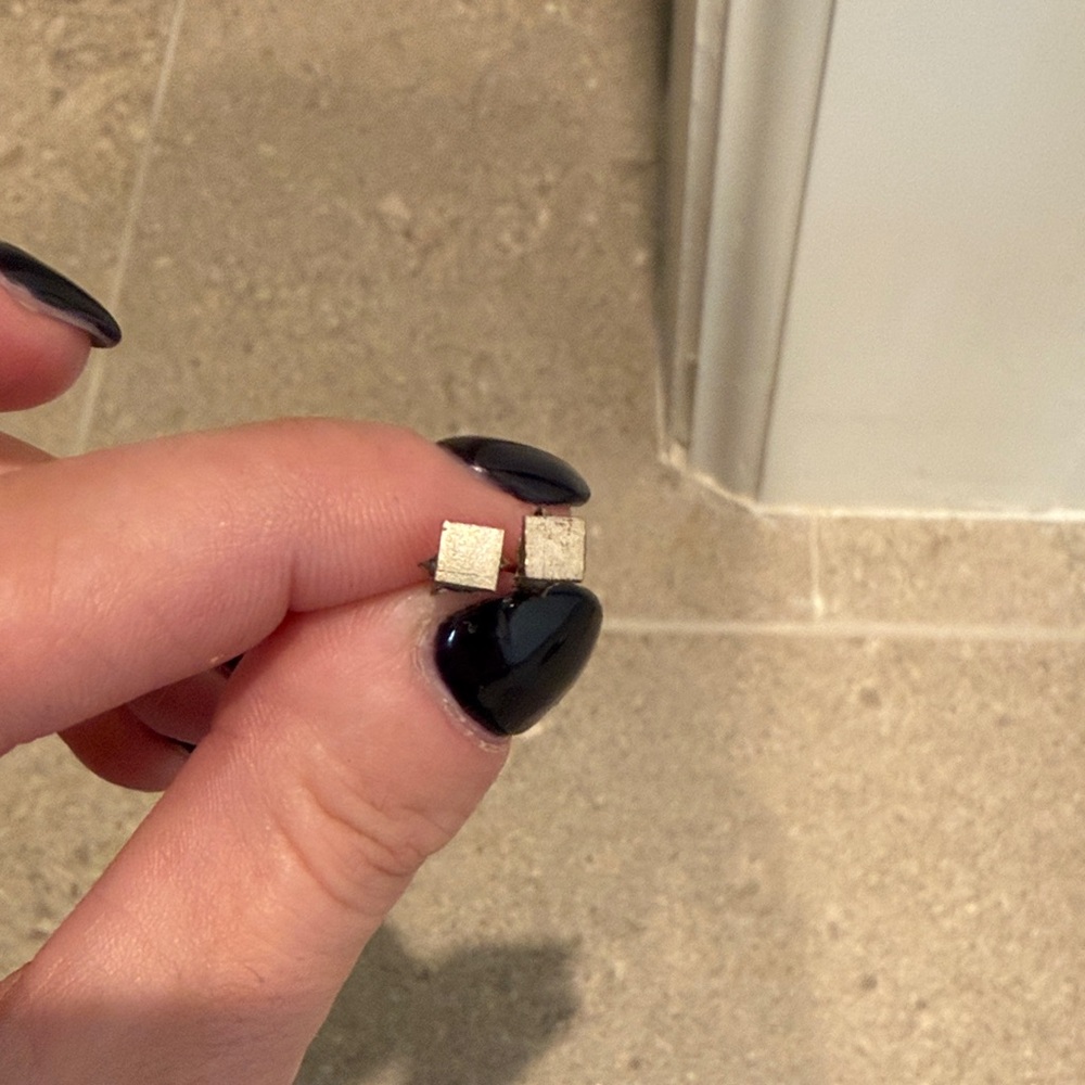 Square Silver Stud Earrings